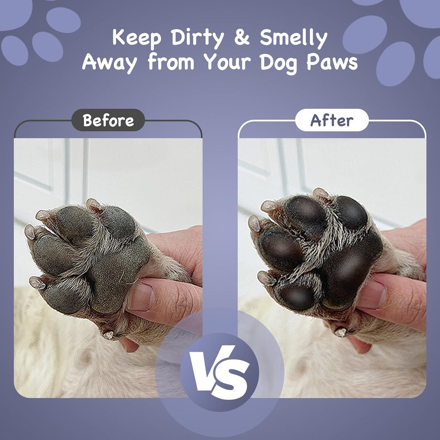 Paw Cleaner with Handle for Large Dogs - Effectively Cleans Muddy Paws and Feet for Dogs & Pets (Gray)