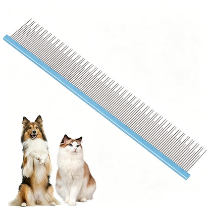 8.5 Inch Dual Tooth Pet Comb for Mats and Tangles,Poratable Grooming Dematting Comb for Indoor Long-haired Cats and Dogs,Pet Family Supplies,Removing Tangles,Knots,Undercoat and Excess Hair