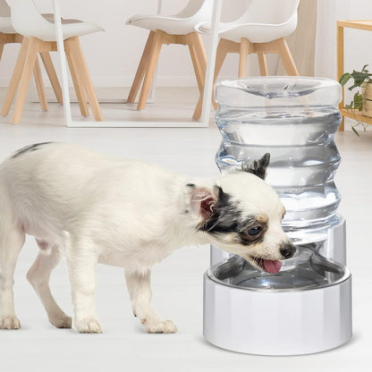 RIZZARI 8L Elevated Pet Water Dispenser – Stainless Steel Gravity Waterer with Auto-Refill Design for Medium and Large Dogs & Senior Pets -Comfortable Drinking Height for Living Rooms,Multi-Pet Homes
