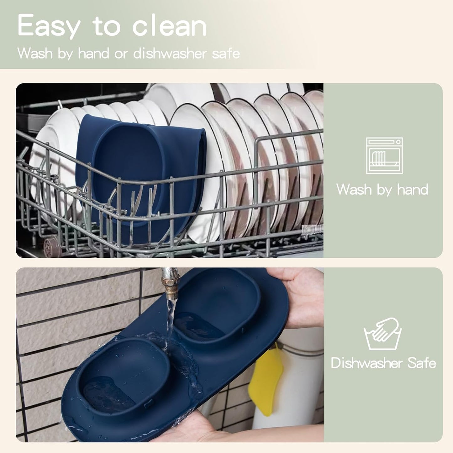 Dog Food Bowls Pet Bowls & Dog Water Bowls with No-Spill and Non-Skid, Feeder Bowls with Dog Bowl Mat for Small Medium Large Size Dogs Cats Puppy Pets, Dog Dishes (Green)