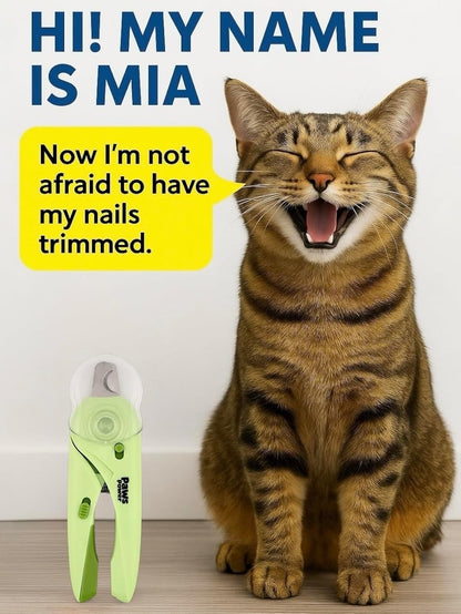 Cat Nail Clipper & Small Dog Nail Clippers with LED Light - Illuminates Nails & Bloodline for Safe, Easy Trimming - Extra Sharp, Avoid Over-Cutting - Essential Cat Supplies, White