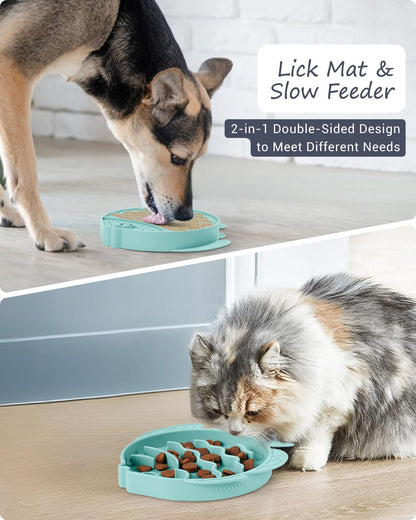 Coomazy Large Silicone Slow Feeder Dog Bowls, Interactive Puzzle Toy for Pets Food Training, Keeps Dogs Busy, Prevents Puppy Overeating (Dark Green, Large: 3.2Cup)