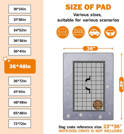 LOOBANI Washable Pee Pads for Dogs, 2 Pack 31 x 36 in Reusable Pee Pads for Dog Mat Puppy Mats Training Non Slip Whelping Mat for Dog Playpen, Crate, Car, Grey