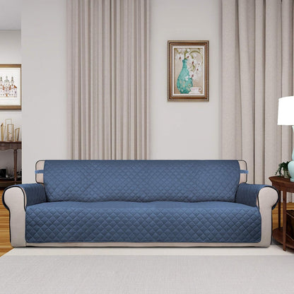 PureFit Reversible Quilted Sofa Cover, Water Resistant Slipcover Furniture Protector, Washable Couch Cover with Non Slip and Elastic Straps for Kids, Dogs, Pets (Sofa, Gray/Light Gray) - Colors A