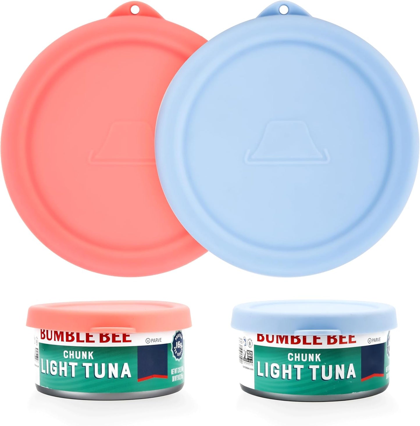 2PCs 3.0-inch Silicone Can Lids for Chef Boyardee | Van Camp's | Goya | Bush's Best | Farmer's Market Can, Can Cover for Canned Goods, Soup Can Cap, Fit Most Standard Size, Dishwasher Safe (Lids ONLY)