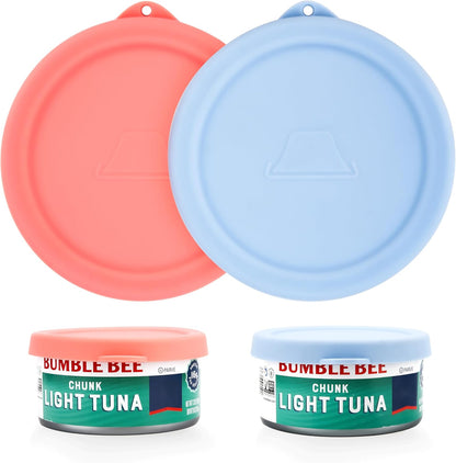 2PCs 3.0-inch Silicone Can Lids for Chef Boyardee | Van Camp's | Goya | Bush's Best | Farmer's Market Can, Can Cover for Canned Goods, Soup Can Cap, Fit Most Standard Size, Dishwasher Safe (Lids ONLY)