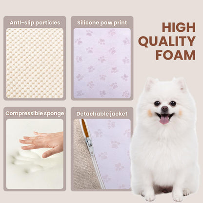 Dog Stairs for Small Dogs, 3 Tiers High Density Foam Dog Ramp, Extra Wide Non-Slip Pet Steps for High Beds Or Couch, Soft Foam Doggie Ladder for Dogs Injured, Older Pets, Small Cats