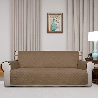 PureFit Reversible Quilted Sofa Cover, Water Resistant Slipcover Furniture Protector, Washable Couch Cover with Non Slip and Elastic Straps for Kids, Dogs, Pets (Sofa, Gray/Light Gray) - Colors B