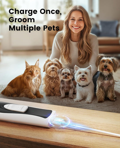 oneisall Low-Noise Dog Paw Trimmer with LED Light, Paw Trimmer for Dogs &Cats 0.8inch/20mm Wide Blade, 35dB Cordless Electric Pet Paw Grooming Clippers for Paws, Ears, Face, Rump