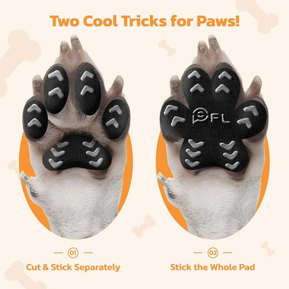 Anti Slip Dog Paw Protector Pads for Senior Dogs, Paw Pads for Dogs Traction, Disposable Self Adhesive Paw Grips for Old Dog on Slippery Hardwood Floor, Black 12 Sets (48pcs) XXL 61-80lbs