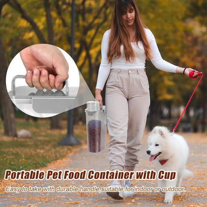 TBMax Dog Food Storage Container 5-7 lbs, Airtight Cat Food Container with Larger Spout & Measuring Cup, Portable Pet Food Storage Dispenser for Small Animal Kibble Storage, Bird Seed Container