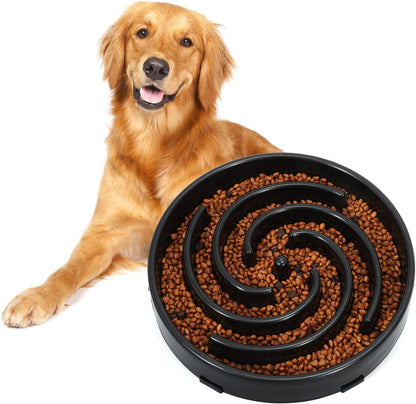 Slow Feeder Maze Puzzle Bowl - Large Dog Non Slip Interactive Food Dishes - Bloat Stop, Choking Prevention - Pink