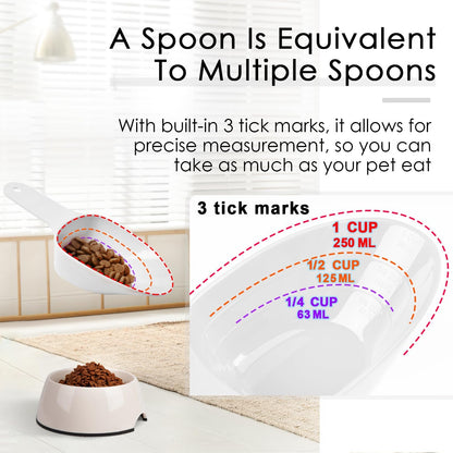 Dog Food Scoop-Melamine Pet Food Measuring Cup - 1 Cup 1/2 Cup 1/4 Cup Dog Cat Bird and Rabbit Food Feeding Scoop Dishwasher Safe - Pink