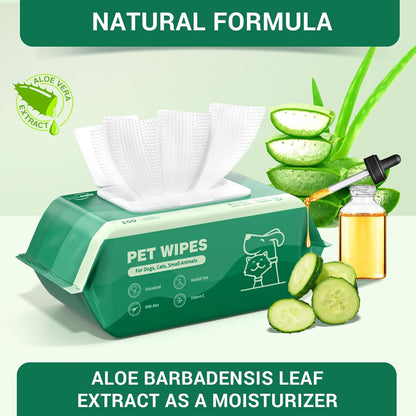 32 PCS Unscented Extra Thick Pet Bathing Wipes for Dogs & Cats, Dog Wipes Washing Gloves, Cleaning & Deodorizing Grooming Gloves for Daily Care and Traveling with EDI Water, Glycerin, Aloe Extract
