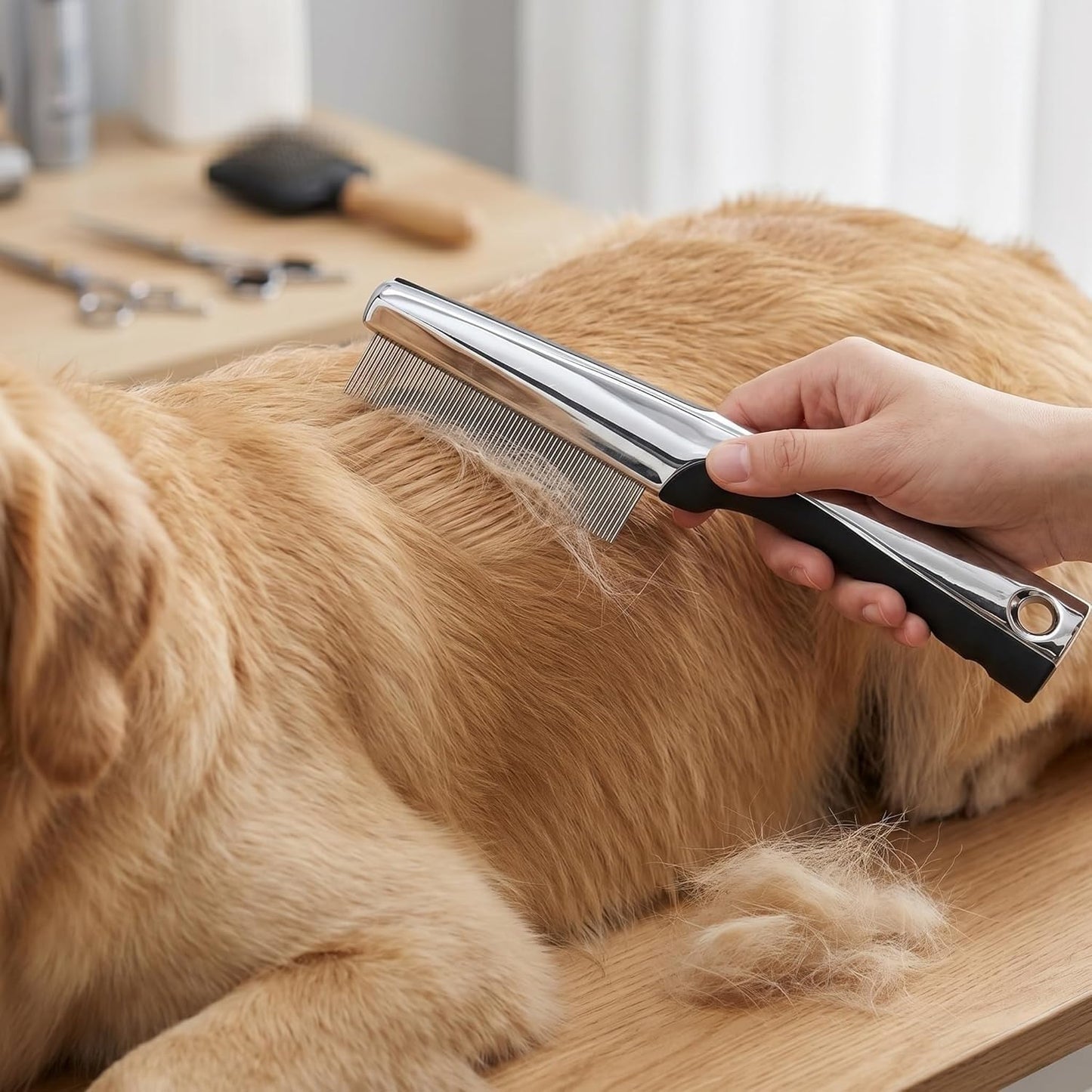 Resco Pet Products Rotating Tooth Comb - Professional Detangling & Dematting Grooming Comb for Dogs and Cats, Prevents Hair Pulling