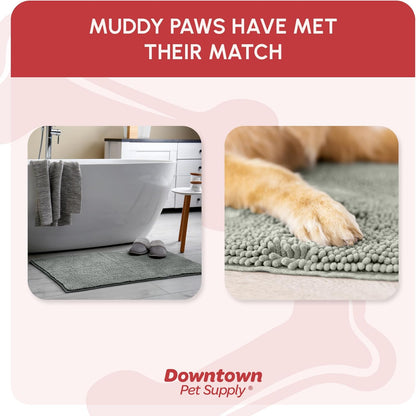 My Doggy Place Dog Mud Mat, 36"x26" Ash – Thick Microfiber Entry Rug for Snow, Mud & Salt – Absorbent, Quick-Dry, Washer-Safe & Non-Slip, Large