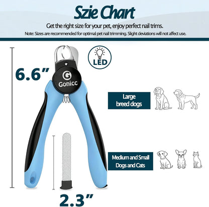 gonicc Dog & Cat Pets Nail Clippers and Trimmers - with Safety Guard to Avoid Overcutting, Free Nail File, Razor Sharp Blade - Professional Grooming Tool for Pets (for Medium to Small Dogs)