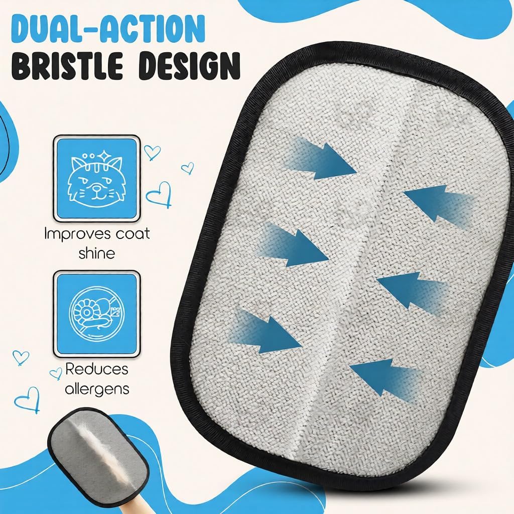 Pet Hair Remover Glove – 2‑Pack Reusable Electrostatic Fur Removal Mitt for Dog & Cat Hair on Furniture, Couch & Car Seats