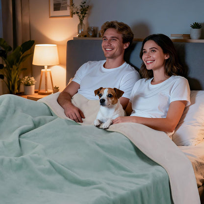 LOOBANI Waterproof Blanket for Bed: Reversible Soft Flannel Twin Bed Blanket 60" x 80", Leakproof Throw Spill-Proof Dog Pet Blanket for Couch Cover, Movie Time, Camping, Travel, Grey