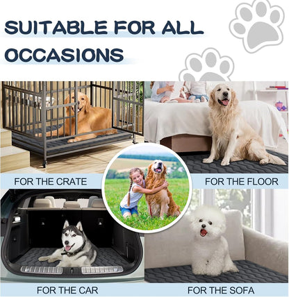 Bubble bear Dog Crate Mat - Ultra Soft, Washable & Anti-Slip Kennel Pad for Small/Medium/Large Dogs, Dark-Hued to Hide Stains (48"x30")