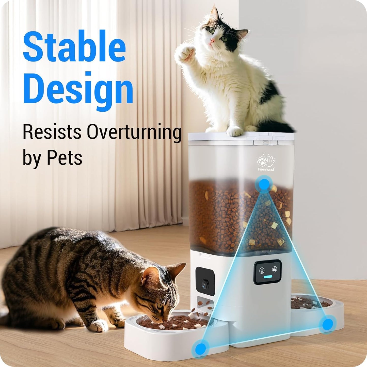 Frienhund Automatic Cat Feeder with 2K Camera: 5G WiFi Automatic Dog Feeder with Night Vision,Cat Food Dispenser with 7L Large Food Storage Container for Multiple Pet,Detachable for Easy Clean -29 Cup