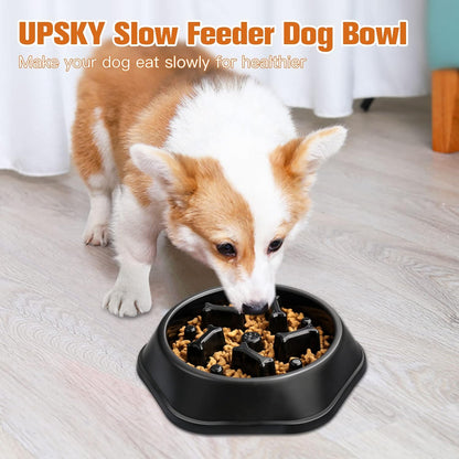 UPSKY Slow Feeder Dog Bowl Anti-Chocking Slower Feeding Pet Puzzle Bowls, Interactive Bloat Stop Dog Food Dishes Non-Slide Dogs Lick Treat for Small Medium