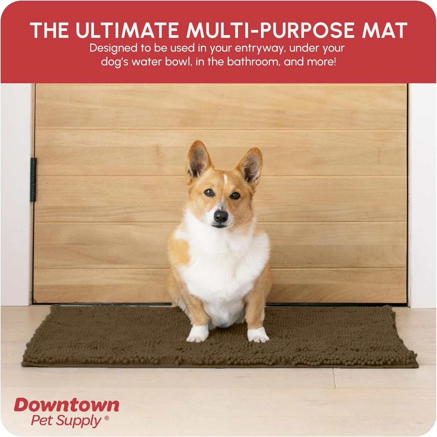 My Doggy Place Dog Mud Mat, 36"x26" Ash – Thick Microfiber Entry Rug for Snow, Mud & Salt – Absorbent, Quick-Dry, Washer-Safe & Non-Slip, Large