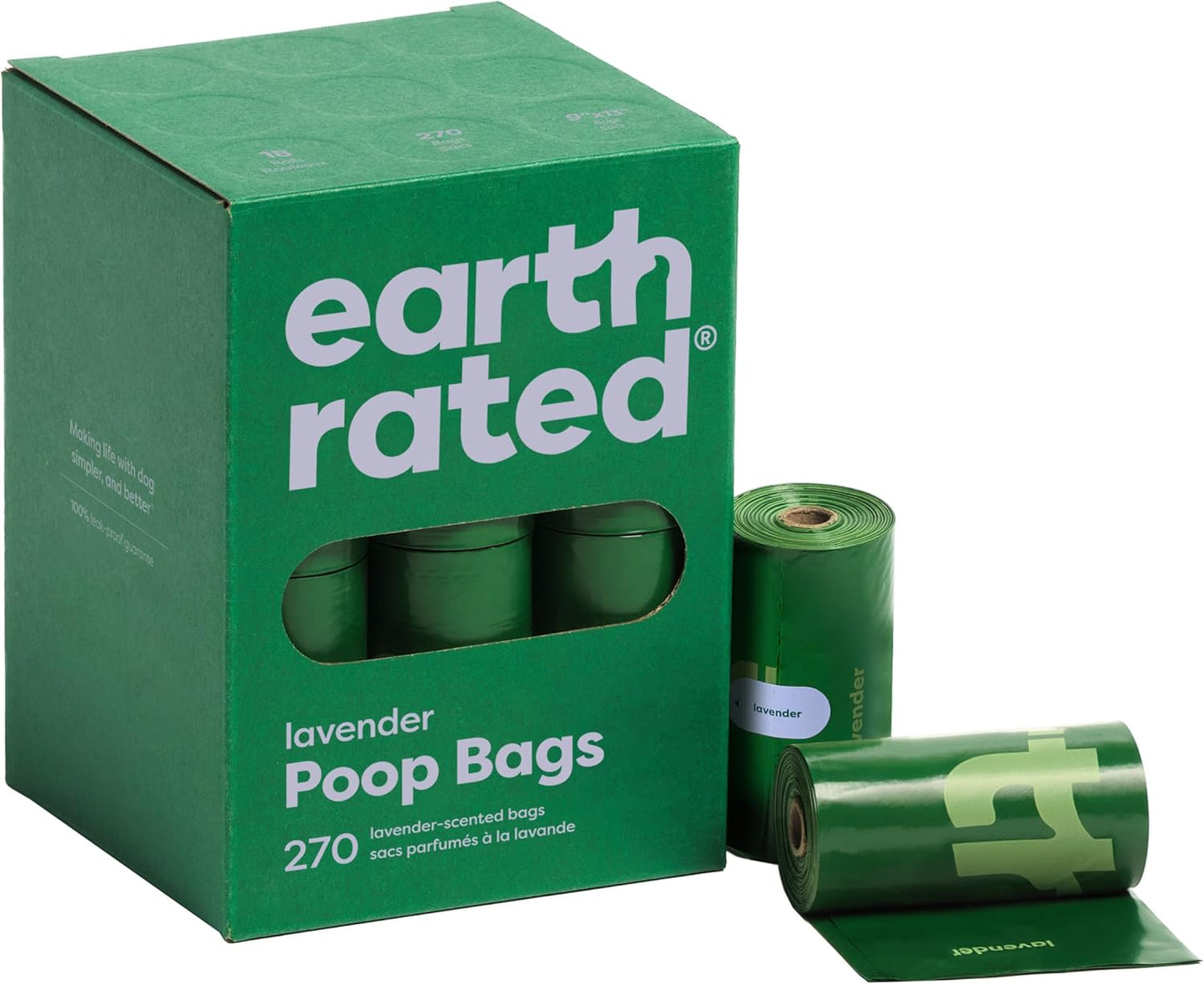 Earth Rated Dog Poop Bags Value Pack, Leak-Proof and Extra-Thick Pet Waste Bag for Big and Small Dogs, Refill Rolls, Unscented, 600 Count