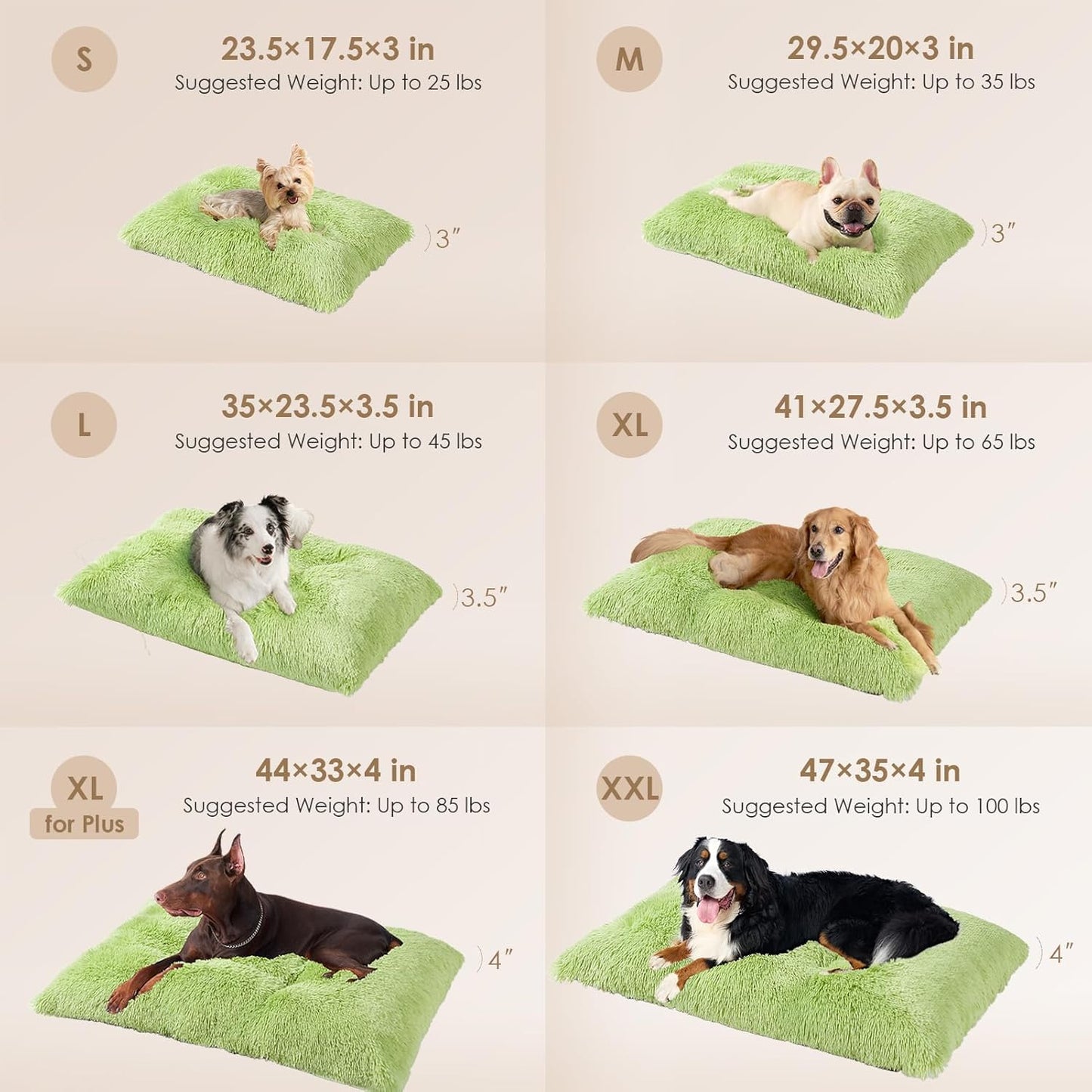 EHEYCIGA Fluffy Dog Crate Bed for Medium Dogs, Plush Faux Fur Crate Pad, Calming Anti Anxiety Medium Dog Bed, Washable Soft Warm Crate Mat with Non-Slip Bottom