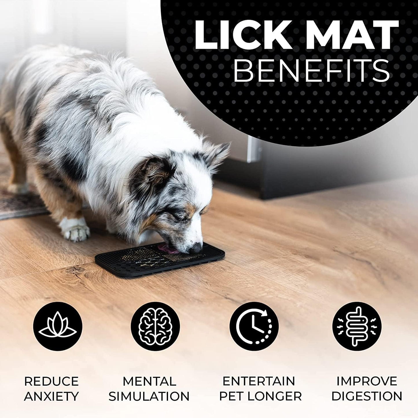 Pup Culture Dog Lick Mat for Dogs, Feeding Pad for Anxious Pets Plus 4 Different Puzzles for Mental Stimulation for Dogs - Supports Mental, Dental, and Digestive Health, Bite Resistant and Heavy Duty