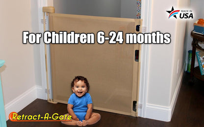 Retract-A-Gate 52 inch White: The Original and only Made in USA Retractable Baby, Dog, & Cat Gate