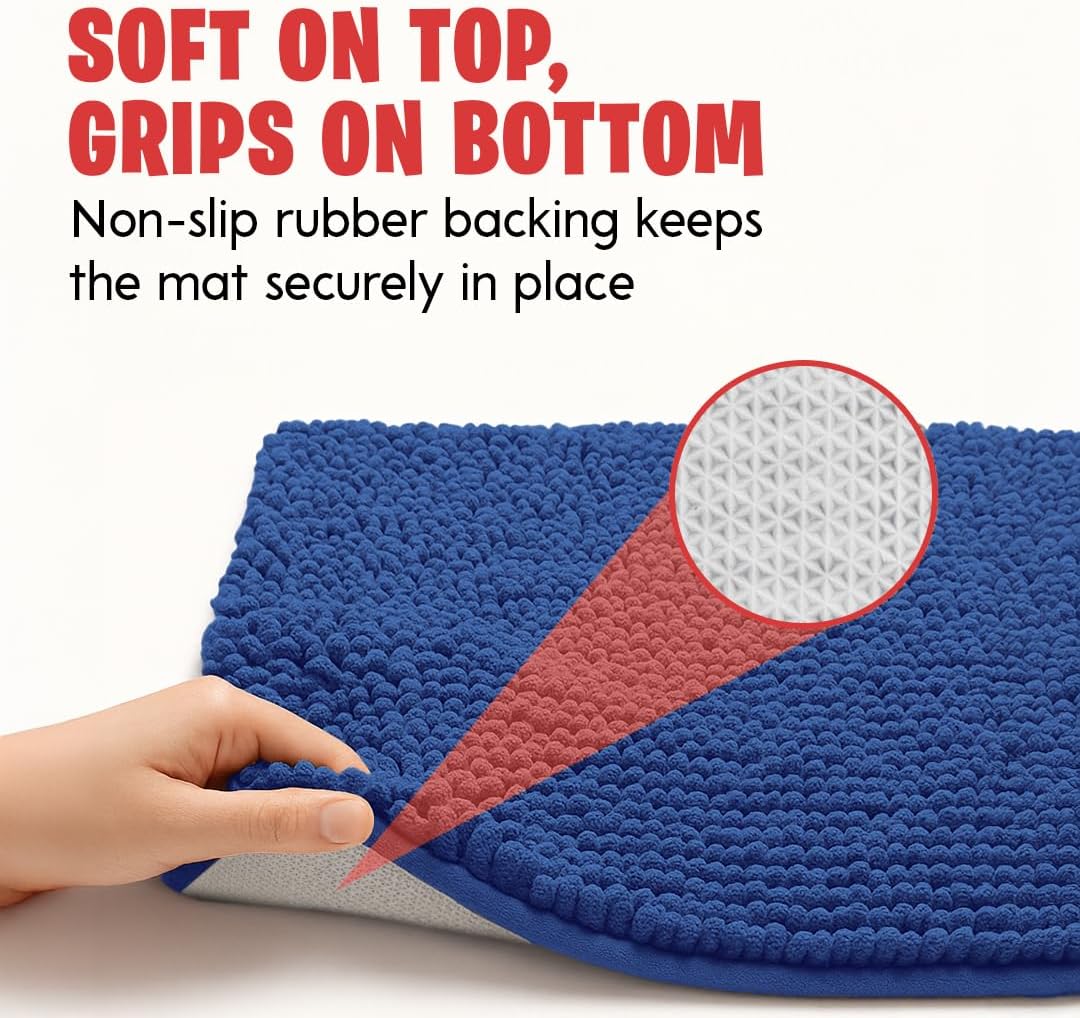 MudGuard Mat™ Dog Door Mat for Muddy Paws, Super Absorbent Microfiber, Non-Slip Indoor Mat, Quick Dry Chenille Mud Mat for Dogs & Entryway, Washable, Grey 19" x 30"