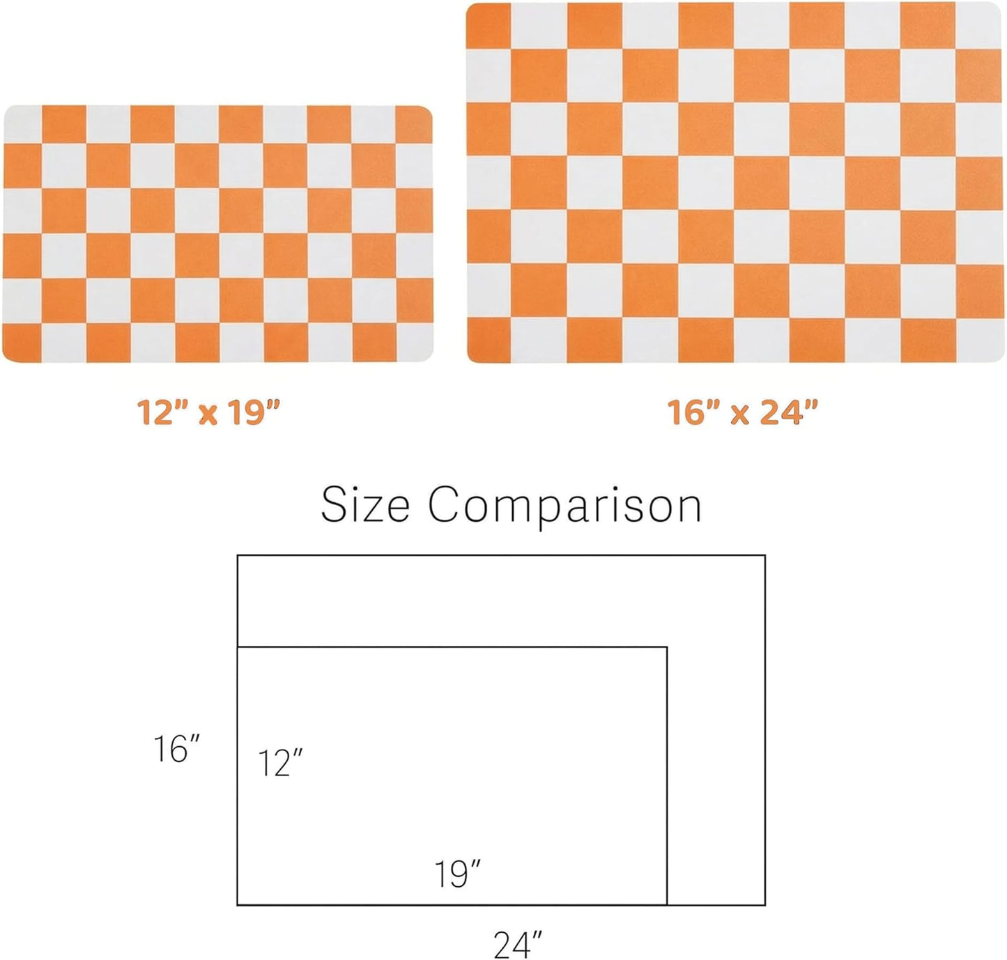Checkered Dog Feeding Mat, Absorbent Mats for Dog Food and Water Bowl, Dispenser, Retro Aesthetic Khaki Beige Checkerboard Pet Placemat for Dogs, Cats, Puppy Accessories, 12" X 19”
