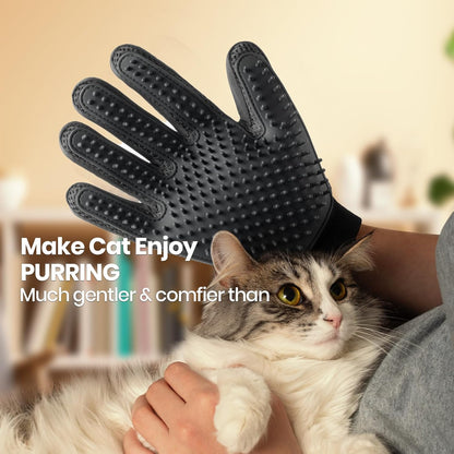 Pet Hair Remover Glove - Gentle Pet Grooming Glove Brush - Deshedding Glove - Massage Mitt with Enhanced Five Finger Design - Perfect for Dogs & Cats with Long & Short Fur - 1 Pack (Right-hand), Green
