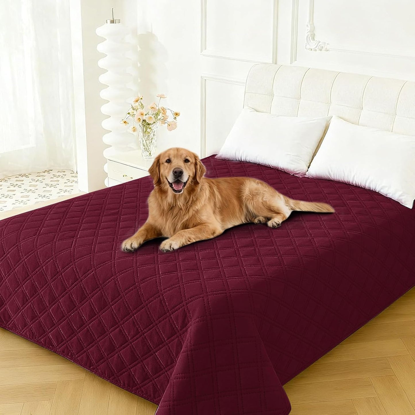 Waterproof Dog Blanket, Non-Slip Soft Pet Bed Cover, Couch Cover for Dogs Washable, Protects Sofa, Furniture, Crate, Car, Tear Resistant Leakproof Pet Blanket (30x70 Inch, Dark Grey)
