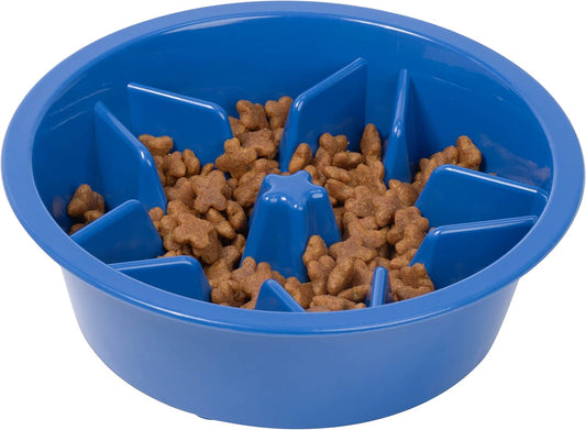 Leash Boss Slow Feeder Dog Bowls (1.5 Cup) Puzzle Dog Food Bowl with Feeder Holes, Fits into Elevated Pet Feeders, Slow Eating for Large, Medium & Small Sized Breeds - Gray
