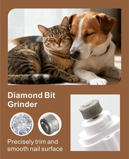 2-in-1 Dog Nail Clippers & Cat Nail Clipper and Grinder,LED Lights & Safety Guard for Medium Small Dogs Cats Claw Trimmer,Claw Grooming Tool for Cats and Small Dogs