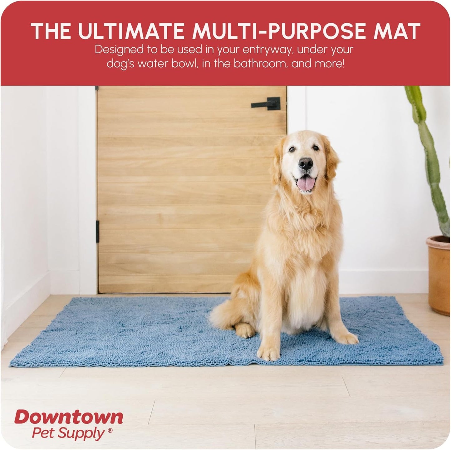 My Doggy Place Dog Mud Mat, 36"x26" Ash – Thick Microfiber Entry Rug for Snow, Mud & Salt – Absorbent, Quick-Dry, Washer-Safe & Non-Slip, Large