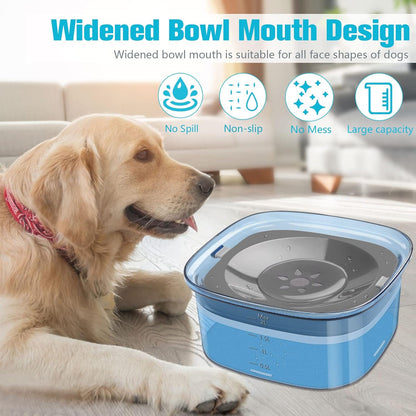 UPSKY 70oz Dog Water Bowl 2L No Spill Dog Bowls Large Capacity Spill Proof Slow Water Feeder, No Splash Pet Water Dispenser Vehicle Carried Travel Slow Drinking Bowl for Messy Drinkers
