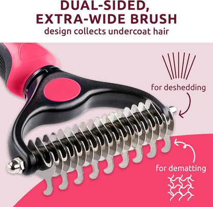 Pat Your Pet Deshedding Dog Brush For Shedding – Cat Brushes For Indoor Cats, Double-Sided Cat Brush Deshedding & Grooming Tool For Long Haired And Short Haired Dogs, Skin-Friendly