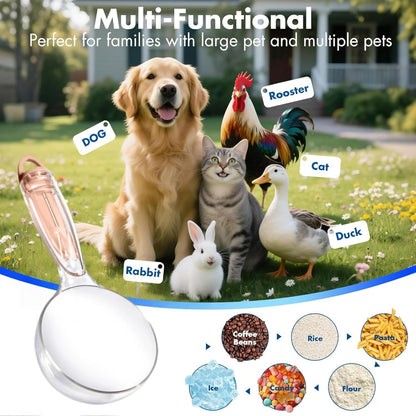 Pet Cat Dog Food Scoop, Dog Cup Capacity Cat Food Scooper With Sealing Clip, Puppy and Cat Coffee Bean, Flour Scoop Grey