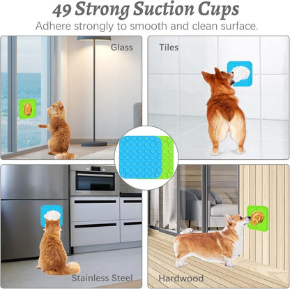 MateeyLife 2PCS Large Lick Mat for Dogs with Suction Cups, Slow Feeder Bowls, Cat Lick Mat for Anxiety Relief, Dog Toys to Keep Them Busy, Enrichment Toys for Bathing, Cat Licking Pad for Boredom