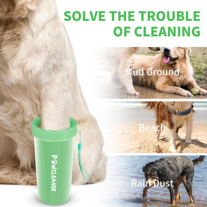 Professional 7 in 1 Dog Paw Cleaner for Dogs & Cats - Includes 1 Portable Paw Washer, 1 Bath Brush, 2 Dog Toothbrushes and 3 Absorbent Towels Note: Fits Paws up to 2 Inches Wide (Small, Blue)