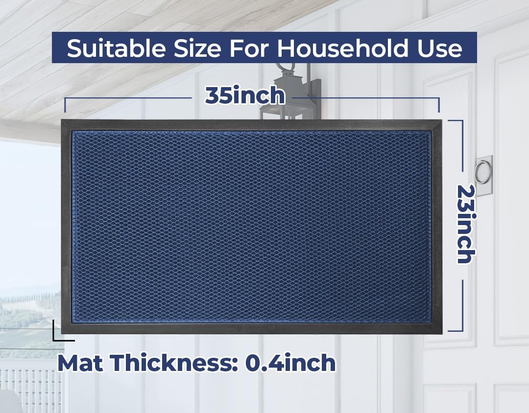 Muddy Mat® Meshy Mat™ Door Mat Heavy-Duty Quick-Dry Floor Mat, Sand & Dirt Trapper for Indoor & Outdoor, Ideal for Entrance, Mudrooms,Patios & Garages,Low-Profile,Non-Slip,Washable– Black 17"x30"x0.4"