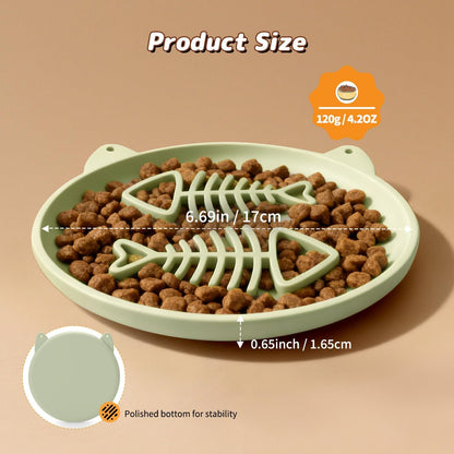 Slow Feeder Dog Bowl for Small Medium Dogs & Cats, 7.5 Inch Non Slip Slow Bowl with 37 Suction Cups, Anti-Choking Food Grade Silicone Slow Eating Bowl