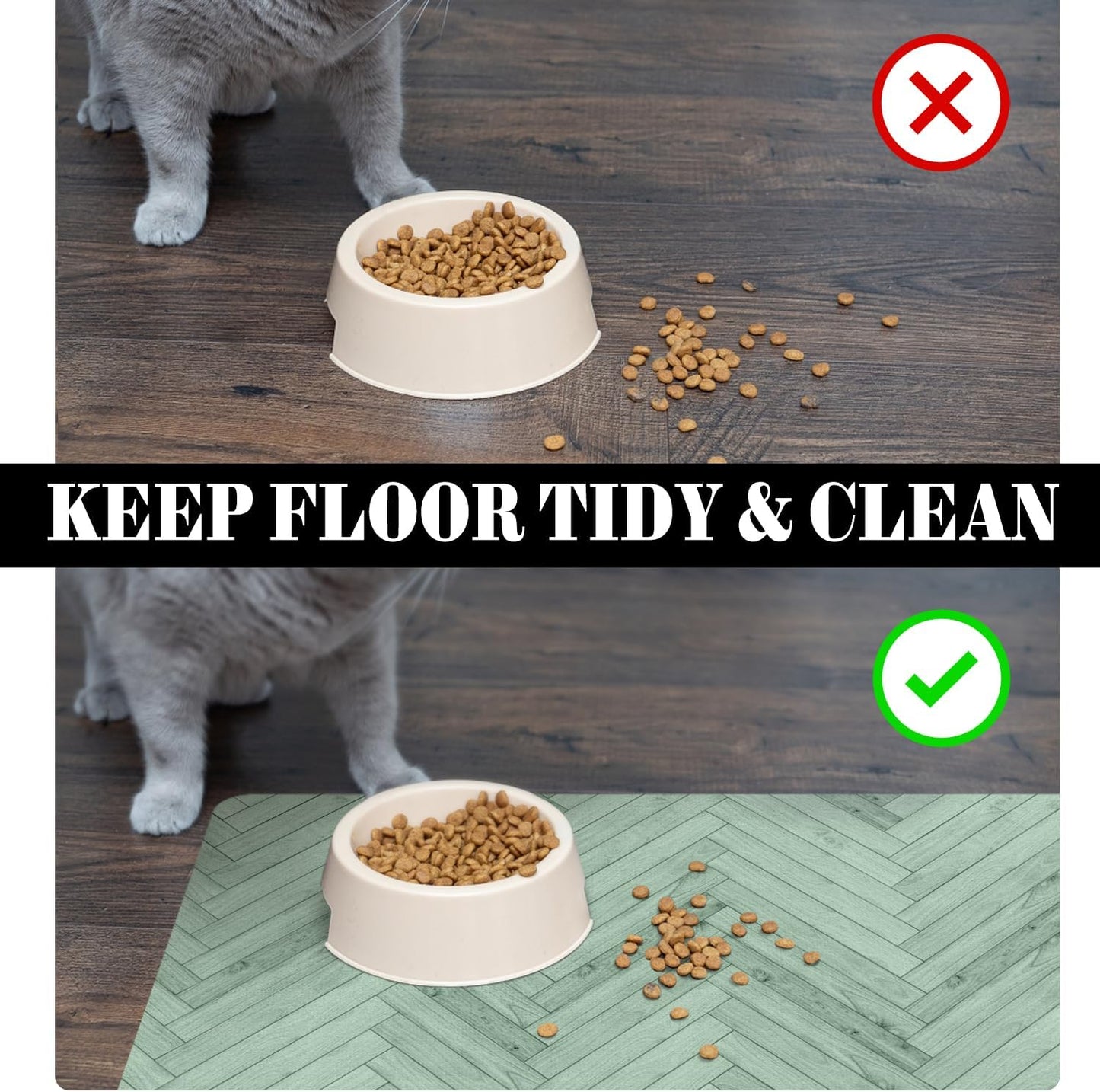 Dog Food Mats for Floors Absorbent, Pet Cat Food Mat - Quick Dry Dog Bowl Mats for Food and Water, Eco-Friendly Pet Supplies
