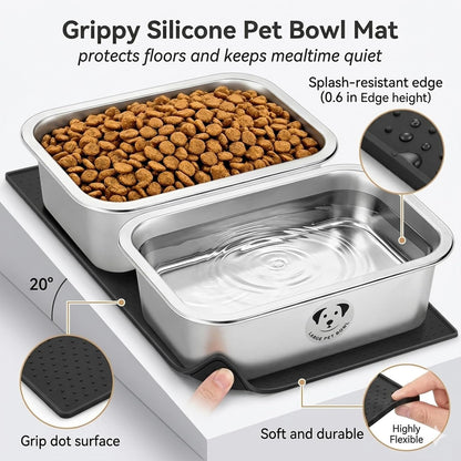 Stainless Steel Dog Bowls for Large Dogs, High Capacity Metal Dog Food Bowls, Food and Water Bowl for Larges, X-Large, and Big Dogs 1.25 Gallons