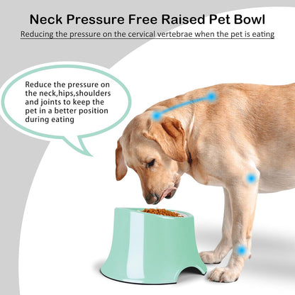 Tilted Elevated Dog Bowls Non-Slip & Non-Spill Pet Feeder with Elevated Detachable Melamine Stand, High Capacity Tilted Dog Bowl for Medium Small Size Dogs M/2 Cup Black