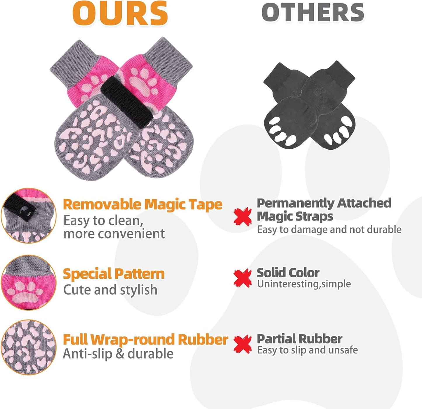 KOOLTAIL Dog Socks Shoes for Hot Pavement to Prevent Licking Paws, Winter Dog Boots&Paw Protector for Hardwood Floors Anti Slip,Traction Control Grip Booties for Small Medium Large Senior Dogs,Black M