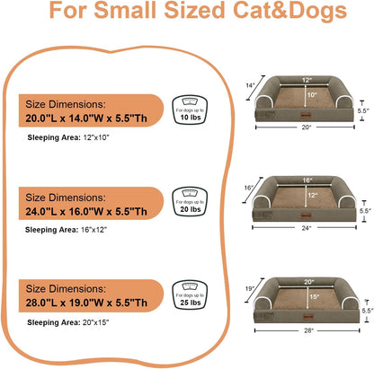 Large Dog Bed Orthopedic Washable: Beds Bolster XL Bed Large Big Dogs Memory Foam Couch Sofa Waterproof with Removable Cover